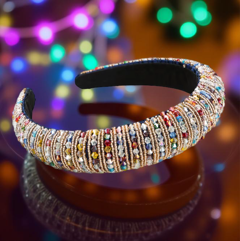 jewel crown headband in multicolor
