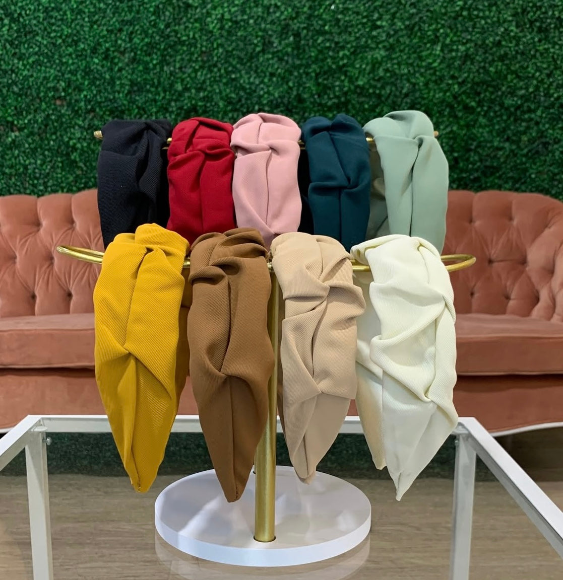 Textured Headbands on Display in assorted colors