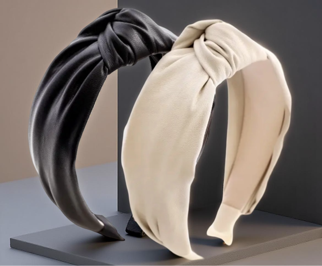 Vegan Headbands in Black and White against a monochromatic background